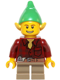 LEGO hol050 Elf - Dark Red Flannel Shirt (40106)