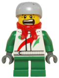 LEGO hol070 Octan - Jacket with Red and Green Stripe, Green Short Legs, Red Bandana, Helmet Sports with Vent Holes (10249)